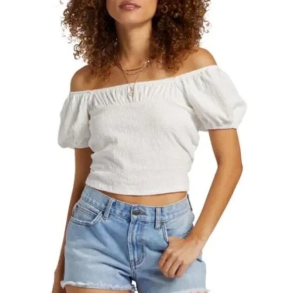 BILLABONG FLIRT ON KNIT OFF‎ THE SHOULD TOP SIZE LARGE